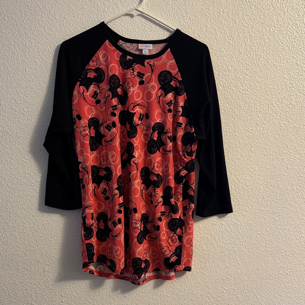 LuLaRoe Disney Women's Mickey Mouse Long Sleeve Tee - Black